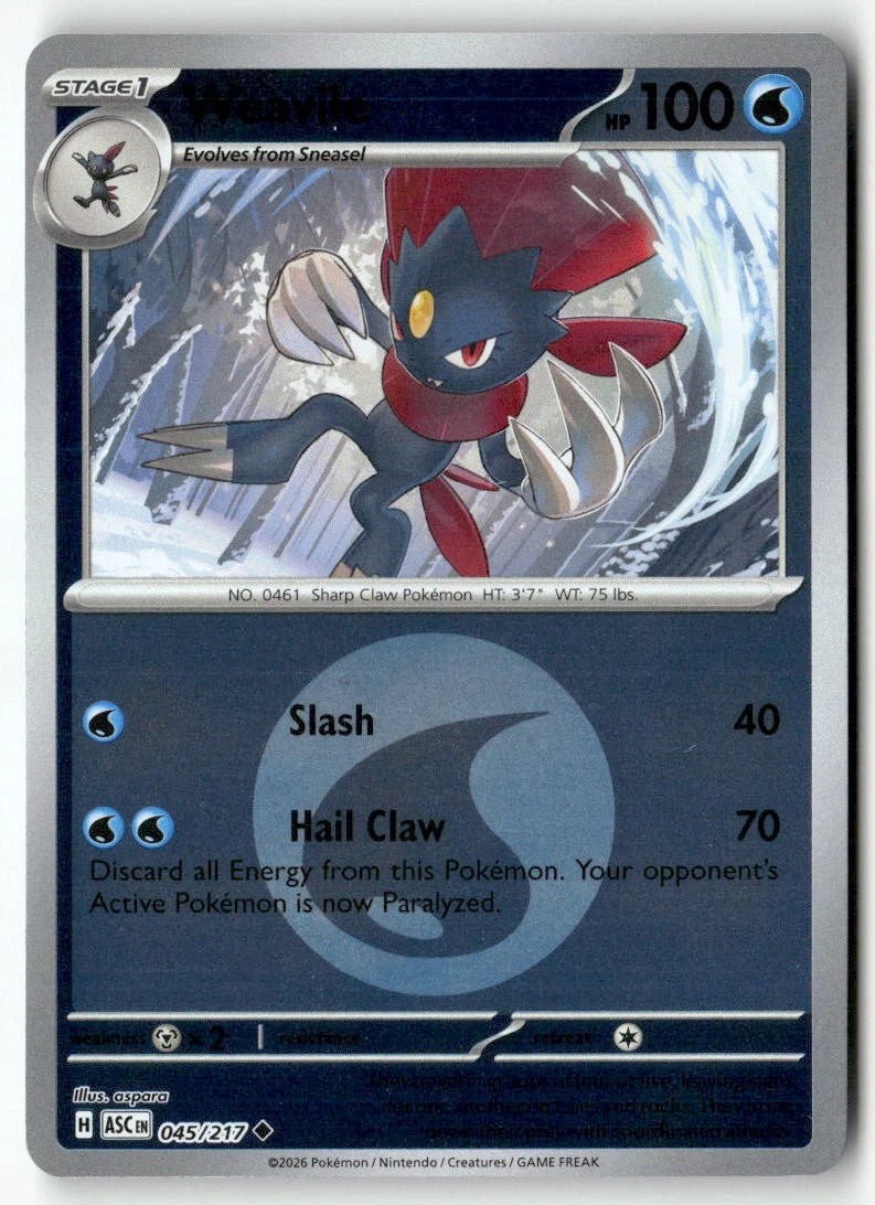 Weavile - 045/217 (Energy Symbol Pattern) - ME: Ascended Heroes (ASC) by SAFAQATI on MYNTED