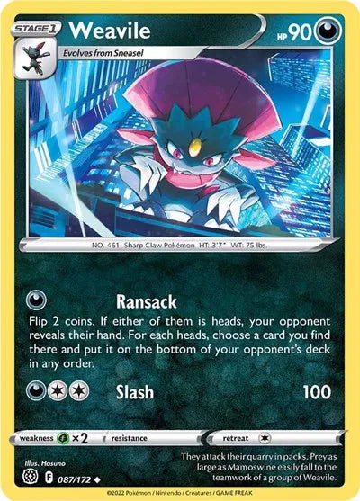 Weavile - 087/172 - Normal by The Archive Stop on MYNTED