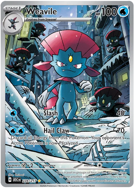 Weavile #228/217 Illustration Rare | Mega Evolution—Ascended Heroes