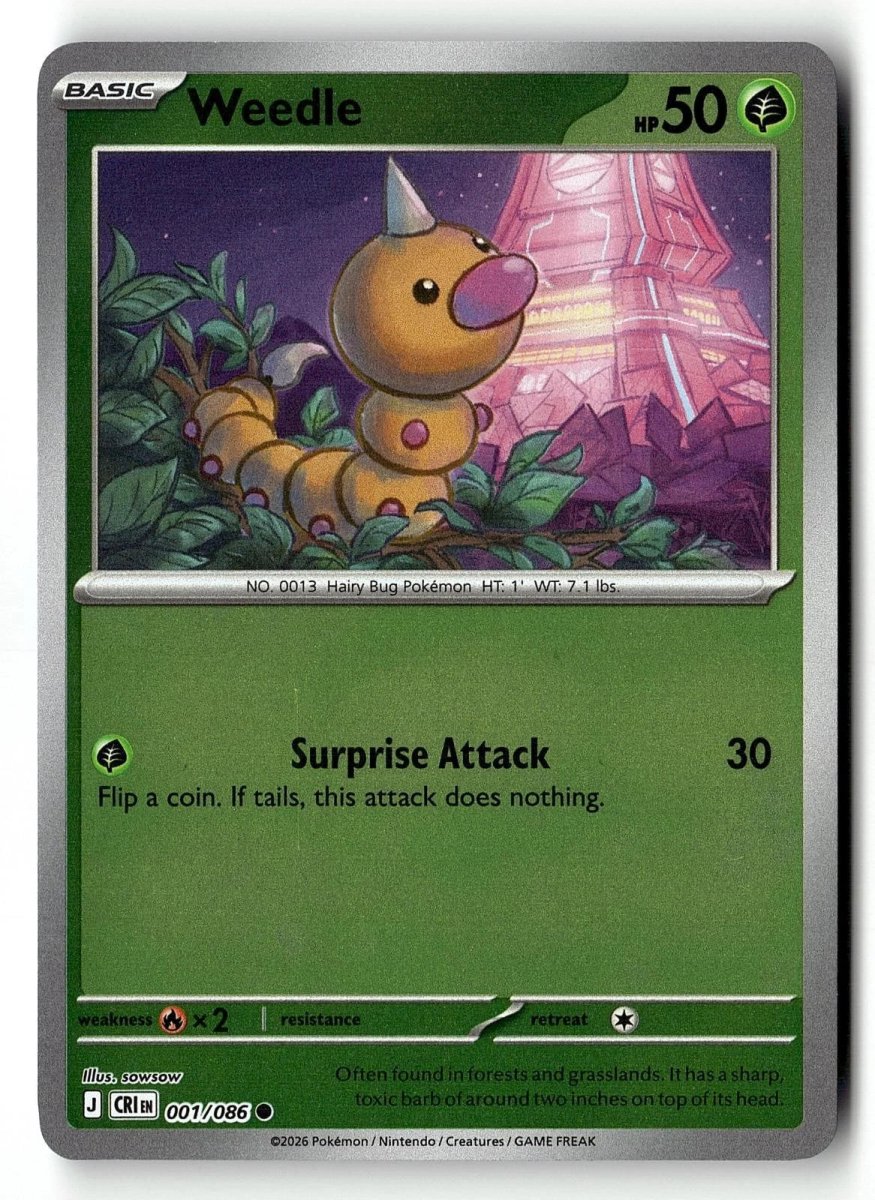 Weedle - 001/086 (Reverse Holo) - Chaos Rising (CRI) ME04 by SAFAQATI on MYNTED
