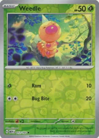 Weedle SV: 151 Common • 013/165 Reverse Holofoil by Shark Pop Culture on MYNTED