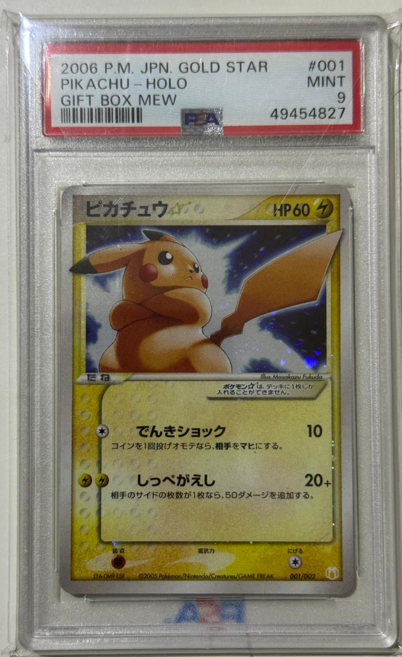 PSA 9 Pokémon Pikachu #001 Holo Gold Star
