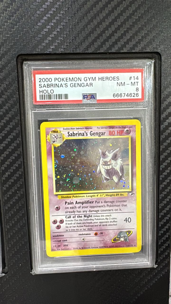 PSA 8 POKEMON GYM HEROES #14 SABRINA'S GENGAR HOLO