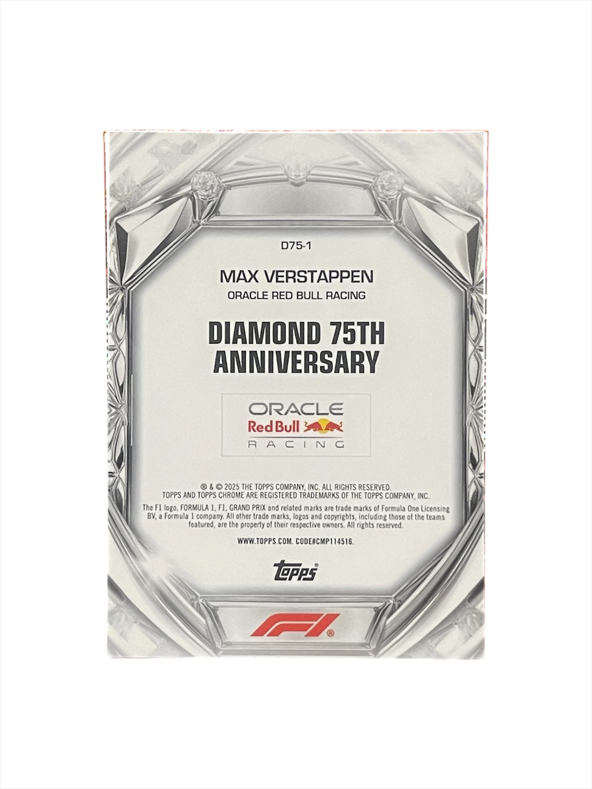 2025 Topps Chrome F1 Max Verstappen Diamond 75 Anniversary