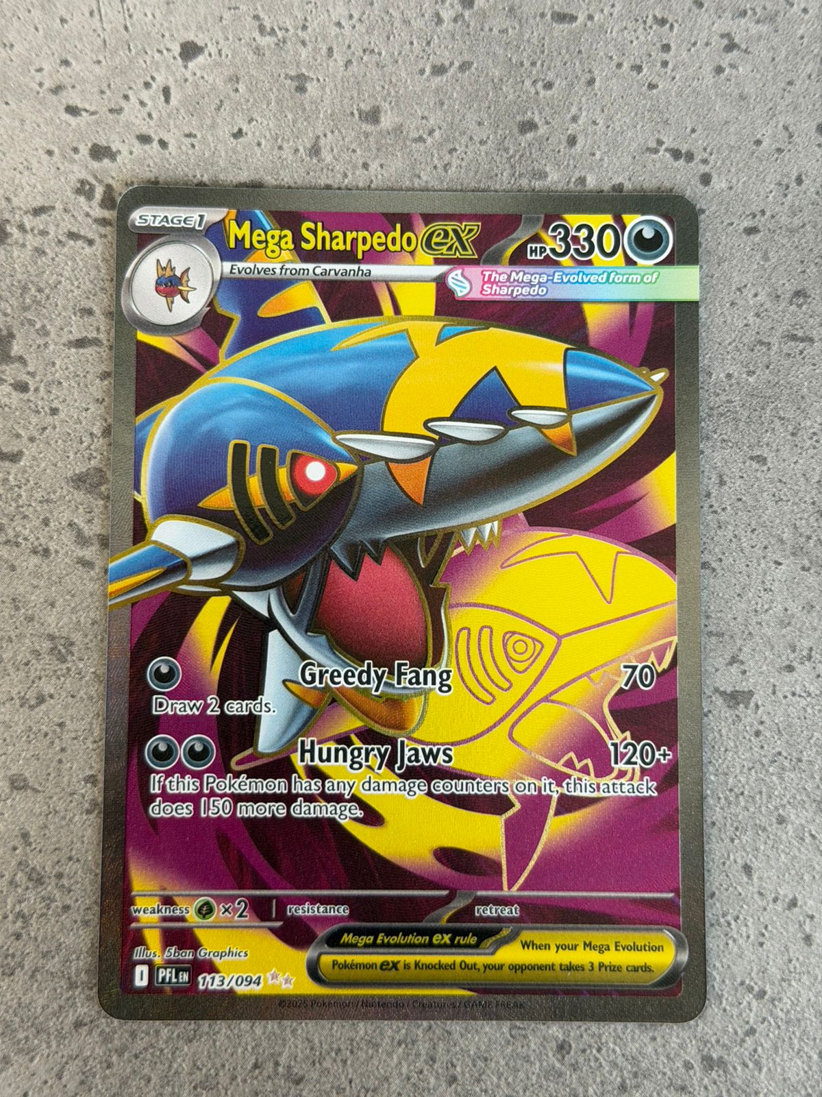 Mega Sharpedo EX Phantasmal Flames 113/094