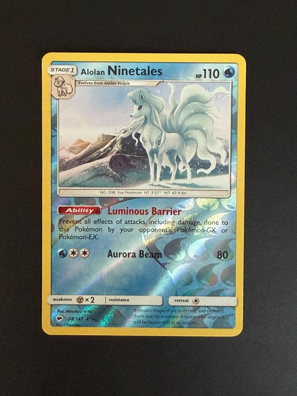 Alolan Ninetales - Burning Shadows 28/147 Reverse Holofoil