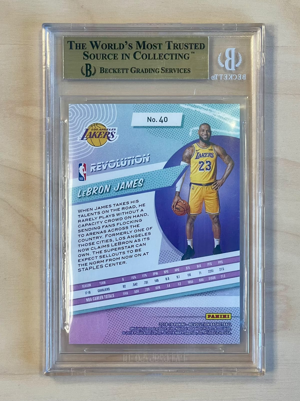 2018-19 Panini Revolution LeBron James #40 BGS Pristine 10