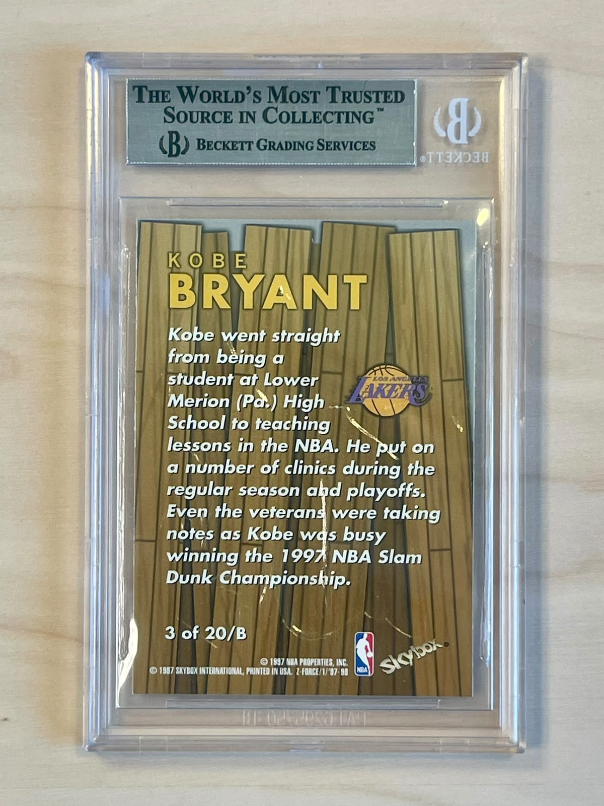 1997-98 Z-Force Kobe Bryant #3 Boss BGS 9