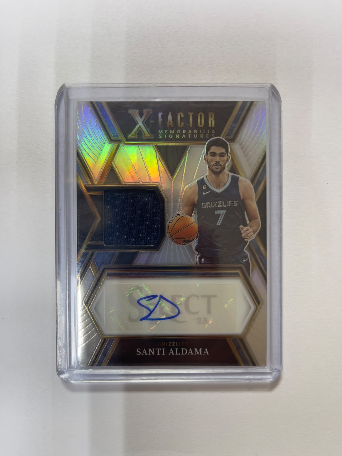 Santi Aldama - 2022-23 Panini Select Purple X-Factor Memorabilia Signatures /199