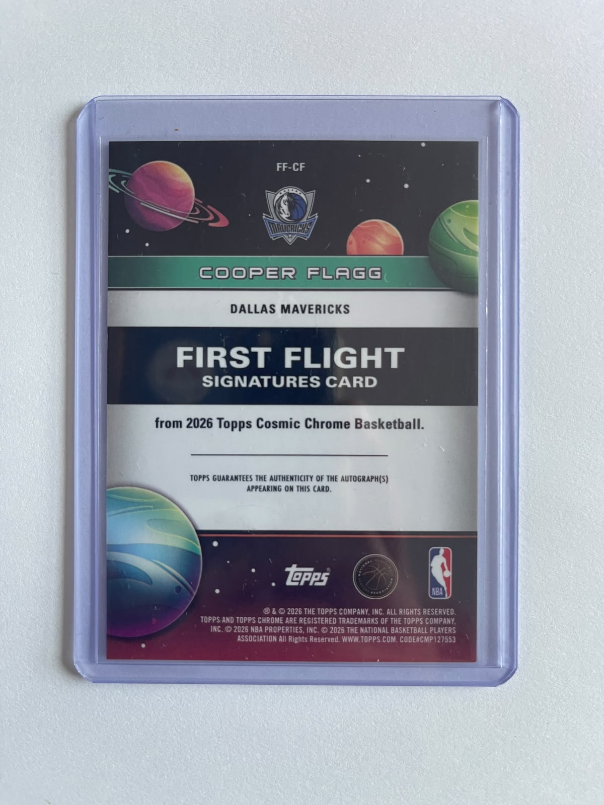 Cooper Flagg Auto RC - 2025-26 Topps Cosmic Chrome First Flight Signatures