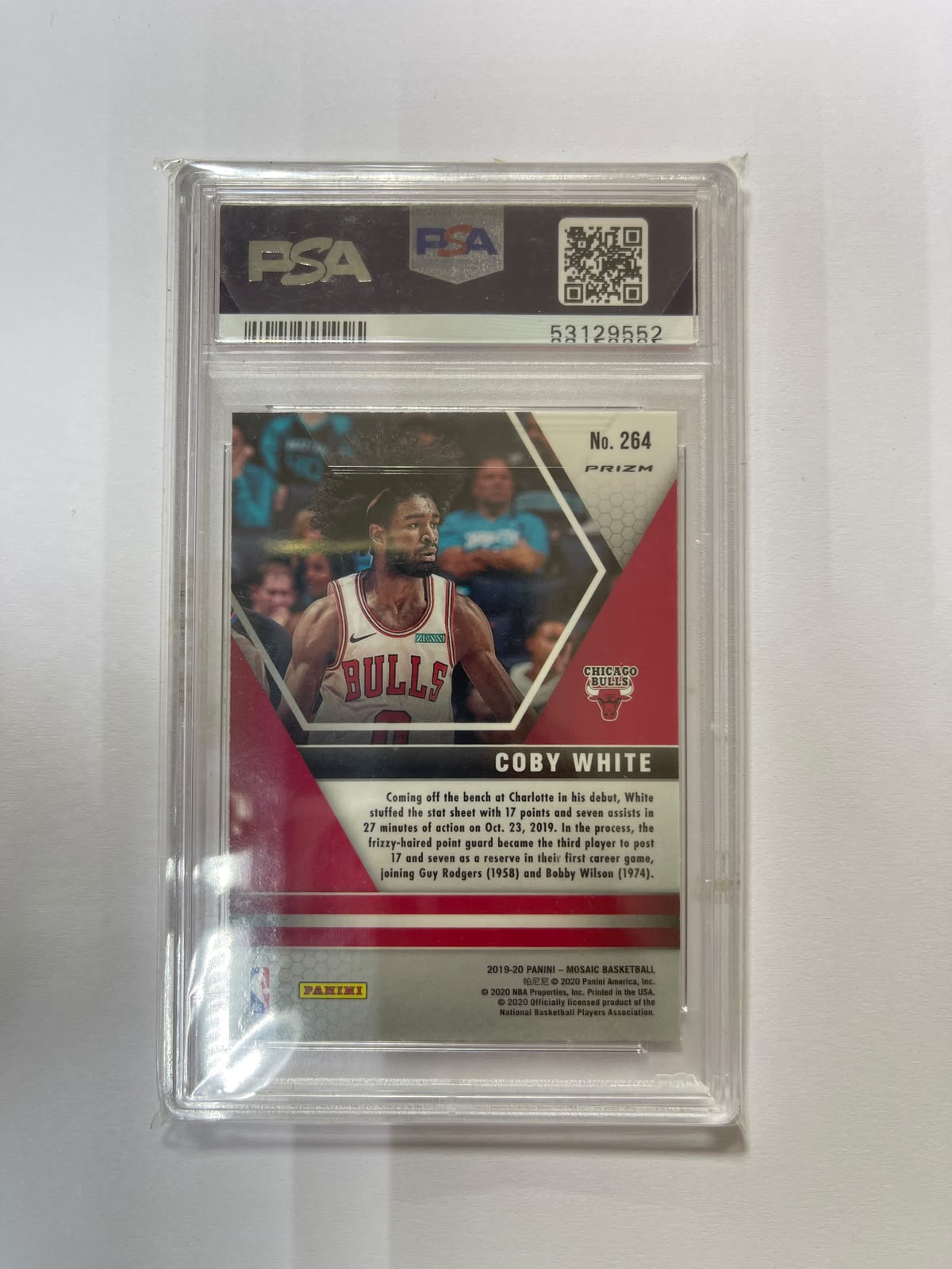Coby White RC - 2019-2020 Panini Mosaic Gold Wave PSA 9