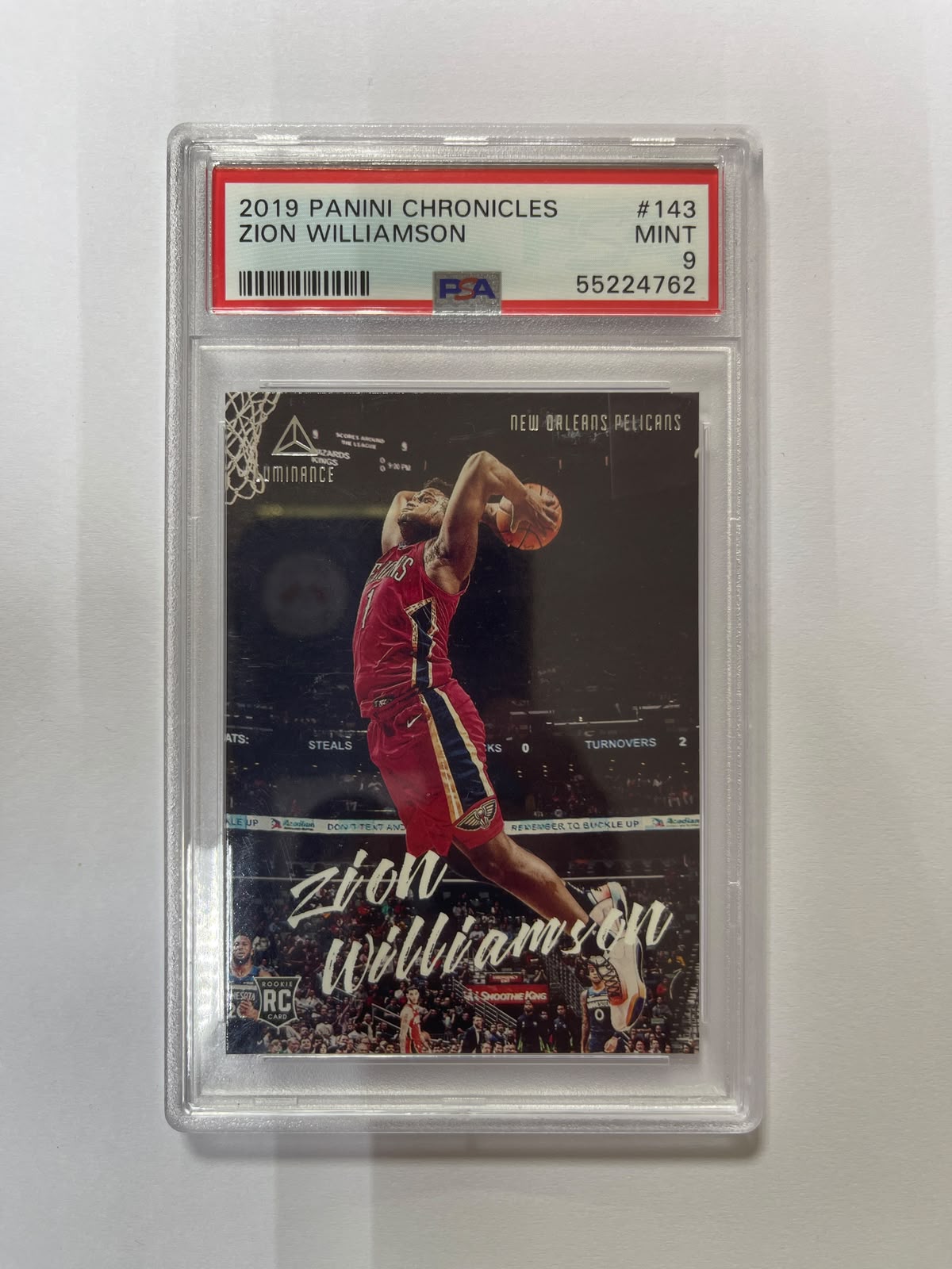 Zion Williamson RC - 2019-2020 Panini Chronicles Luminance PSA 9