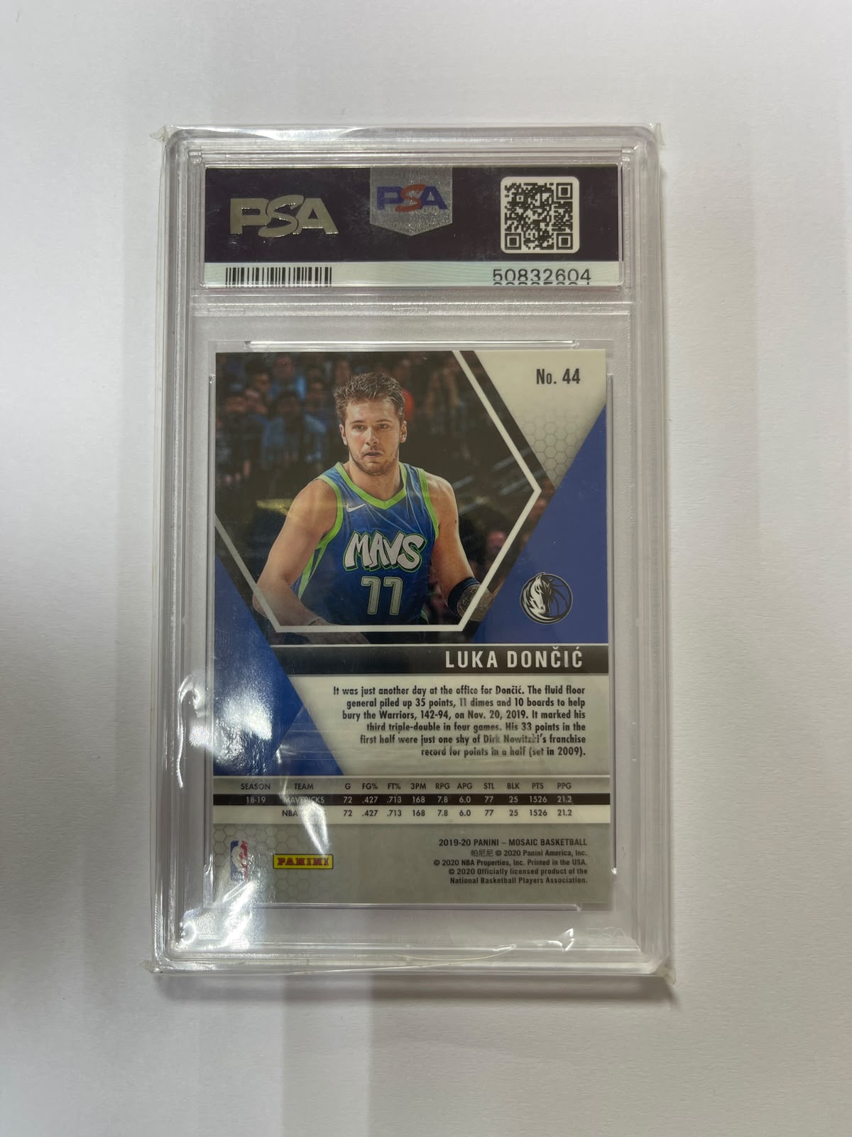 Luka Doncic - 2019-2020 Panini Mosaic PSA 9