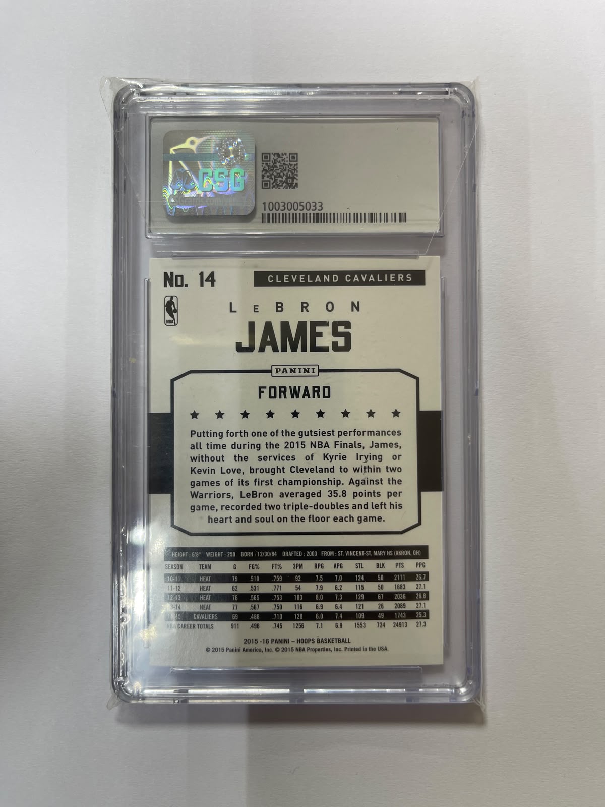 LeBron James - 2015-2016 Panini NBA Hoops ICONIC Photo Chalk Toss CSG 9