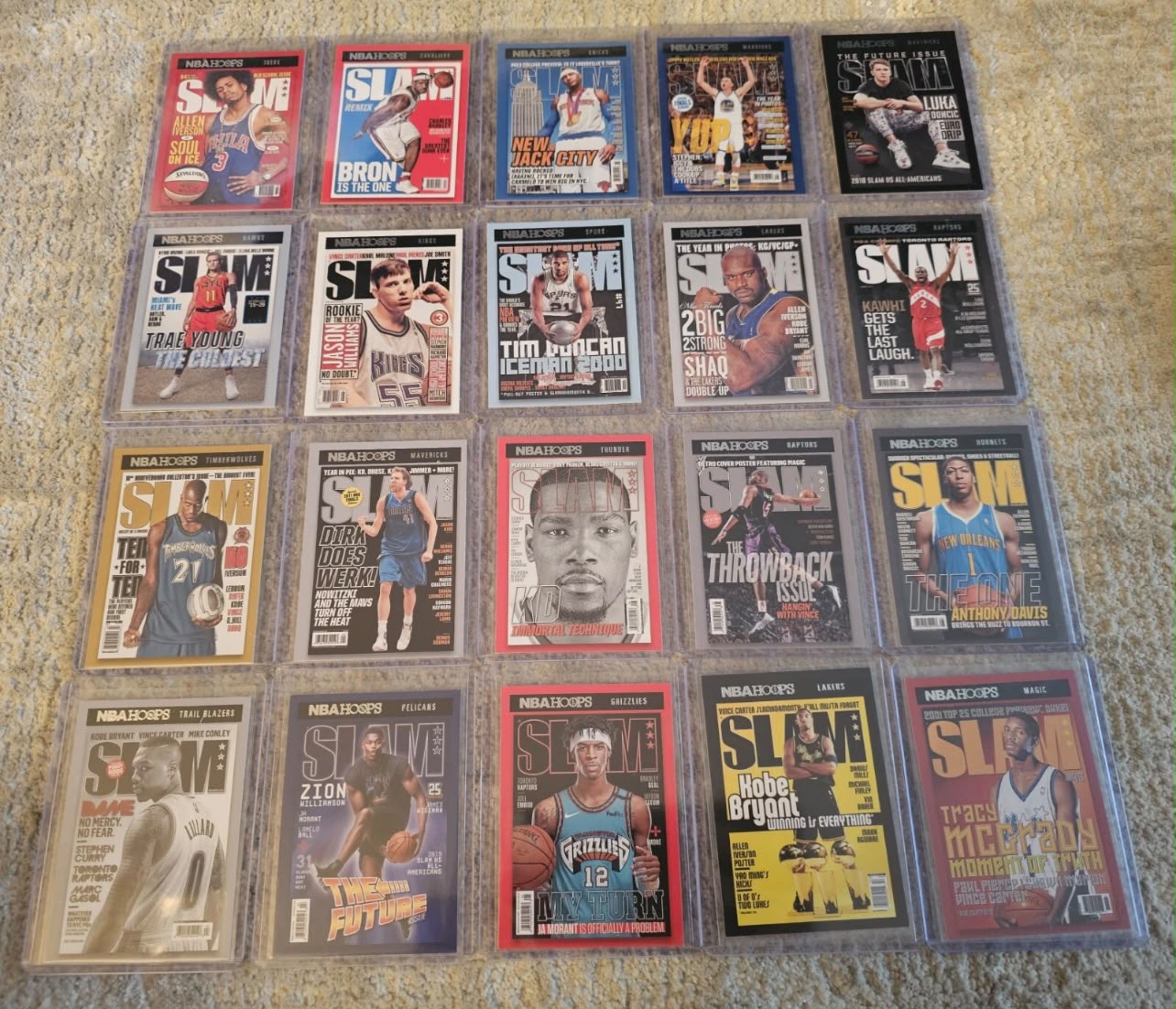 2020-2021 NBA Hoops Slam Magazine Insert - 20 Card Complete Set - Kobe, LeBron, Luka, etc.