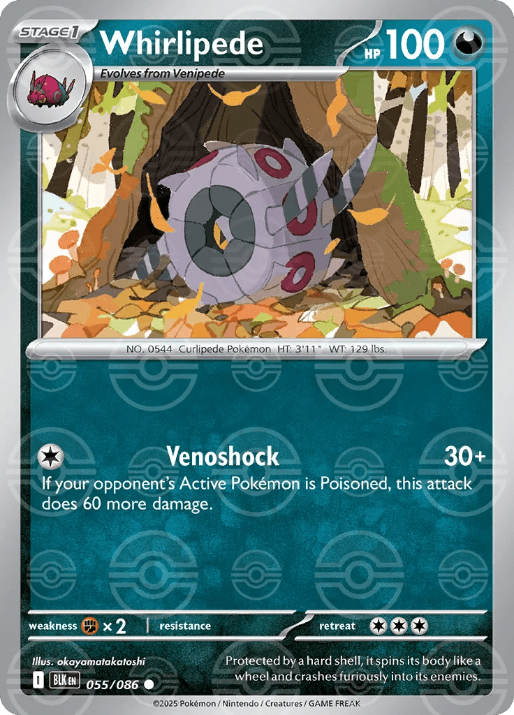Whirlipede - 055/086 - Pokeball Pattern by The Archive Stop on MYNTED