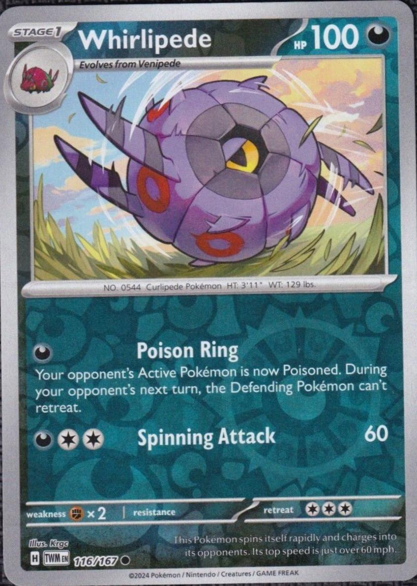 Whirlipede [Reverse Holo] 116 Pokemon Twilight Masquerade by Moe‘s Vault on MYNTED