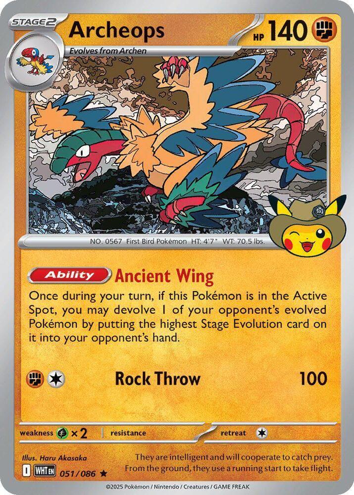 Pokémon Archeops - Promo Card 051/086 Sealed (Fossil Museum Exclusive)