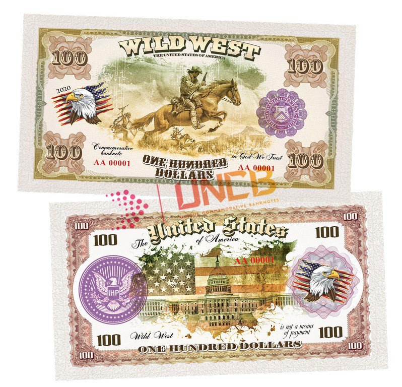 Wild West Series - Cowboy 100 Dollars UNCB banknote by UNCB on MYNTED