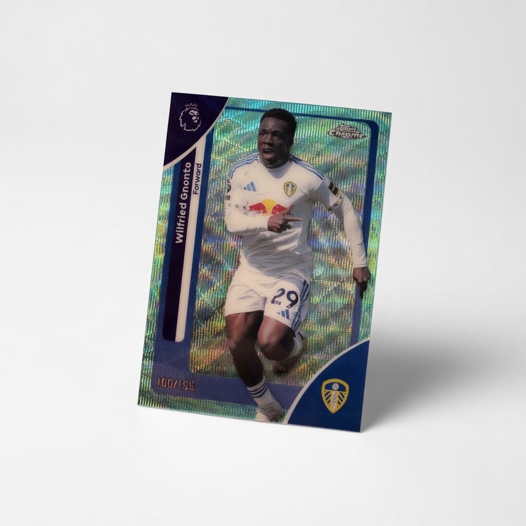 Wilfried Gnonto 106 Aqua Wave Refractor 100/199 — 2026 Topps Chrome Premier League — Leeds United by KitRoom Cards on MYNTED