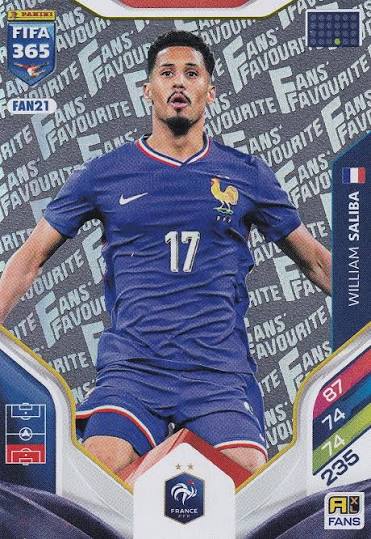 William saliba Fan Favourite France FAN21 - Panini Fifa 365 Adrenalyn XL 2026. by shad0wknightTCG on MYNTED