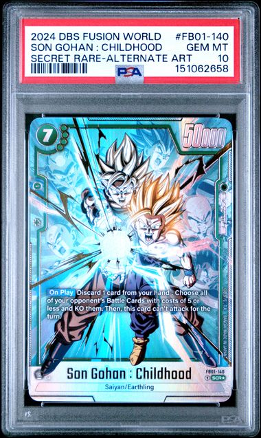 PSA 10 GEM MINT - FB01-140 SON GOHAN : CHILDHOOD SECRET RARE-ALTERNATE ART