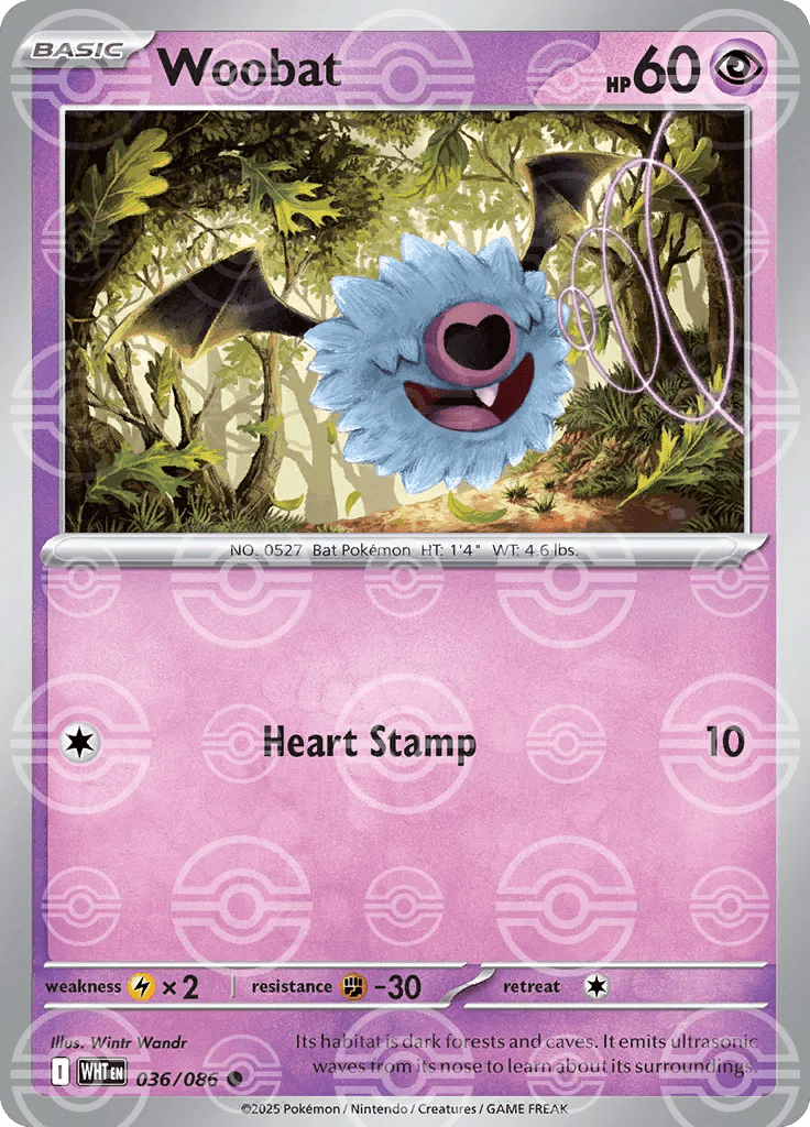Woobat - 036/086 - Poke Ball Pattern by The Archive Stop on MYNTED