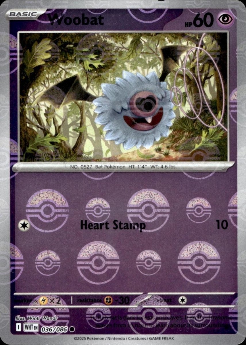 Woobat - 036/086 (Poke Ball Pattern) - SV: White Flare (WHT) by SAFAQATI on MYNTED