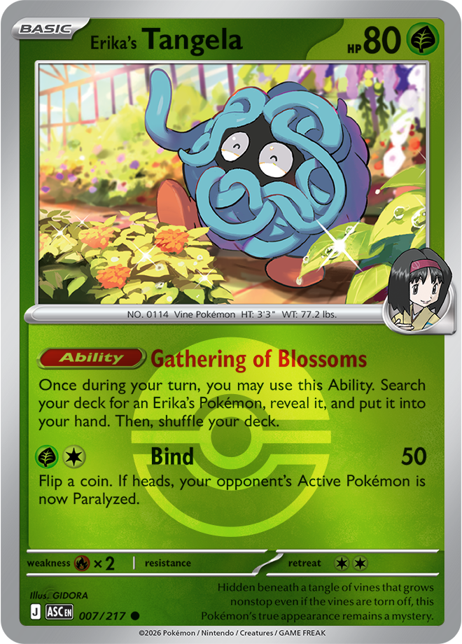 Erika's Tangela (Poke Ball) #007/217 Reverse Holo | Mega Evolution – Ascended Heroes