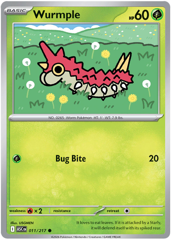 Wurmple #011/217 Common | Mega Evolution – Ascended Heroes