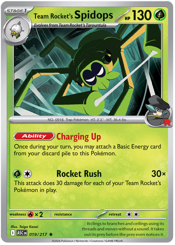 Team Rocket's Spidops (Team Rocket) #019/217 Reverse Holo | Mega Evolution – Ascended Heroes