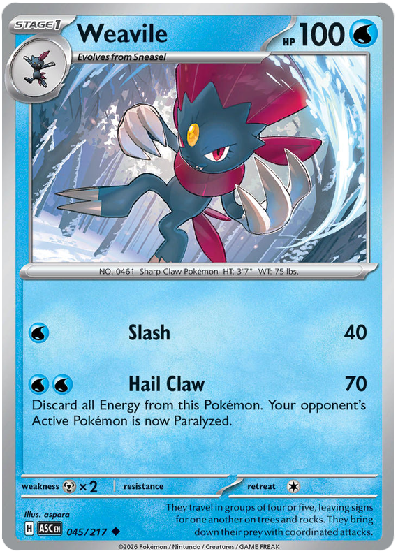 Weavile #045/217 Uncommon | Mega Evolution – Ascended Heroes