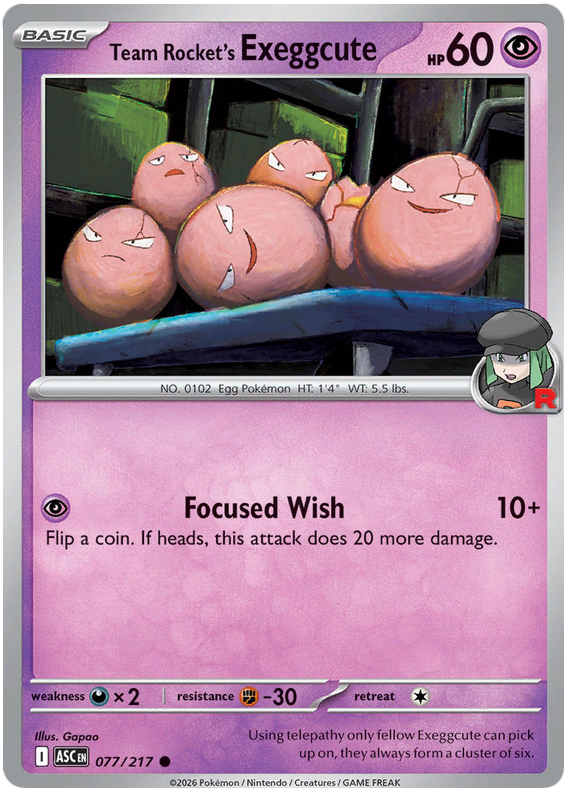 Team Rocket's Exeggcute #077/217 Common | Mega Evolution – Ascended Heroes