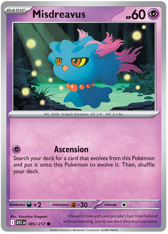 Misdreavus #085/217 Common | Mega Evolution – Ascended Heroes