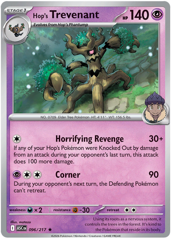 Hop's Trevenant #096/217 Holo Rare | Mega Evolution – Ascended Heroes