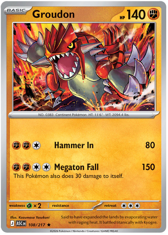Groudon (Dusk Ball) #108/217 Reverse Holo | Mega Evolution – Ascended Heroes