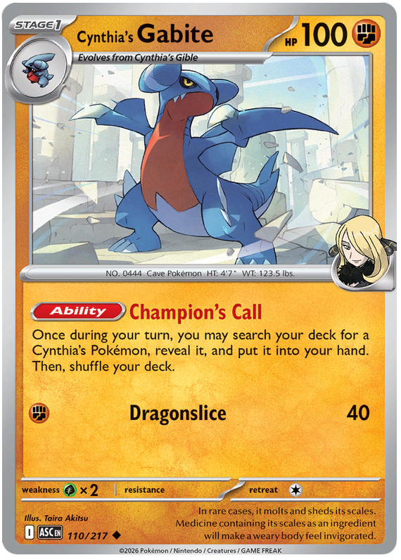 Cynthia's Gabite #110/217 Uncommon | Mega Evolution – Ascended Heroes