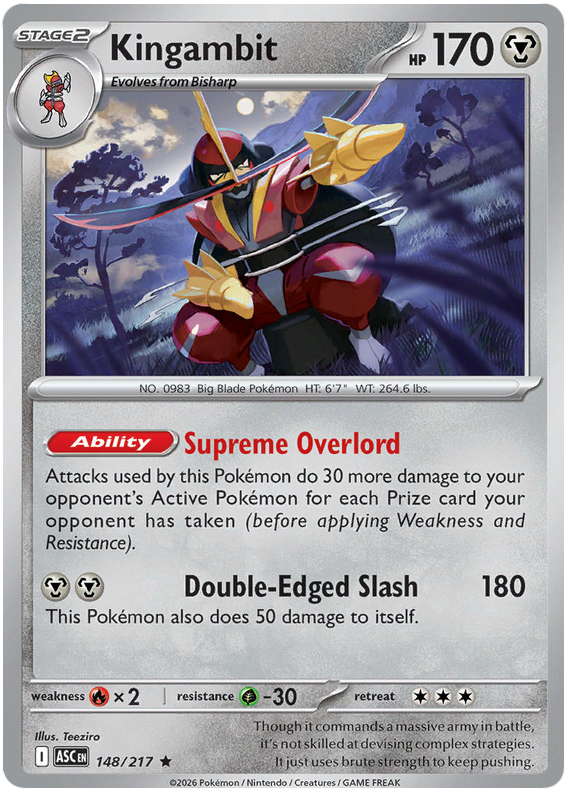 Kingambit #148/217 Holo Rare | Mega Evolution – Ascended Heroes