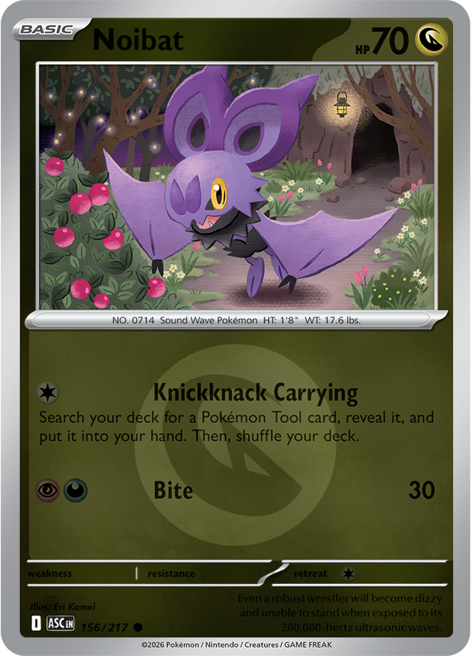 Noibat (Energy Symbol Pattern) #156/217 Reverse Holo | Mega Evolution – Ascended Heroes