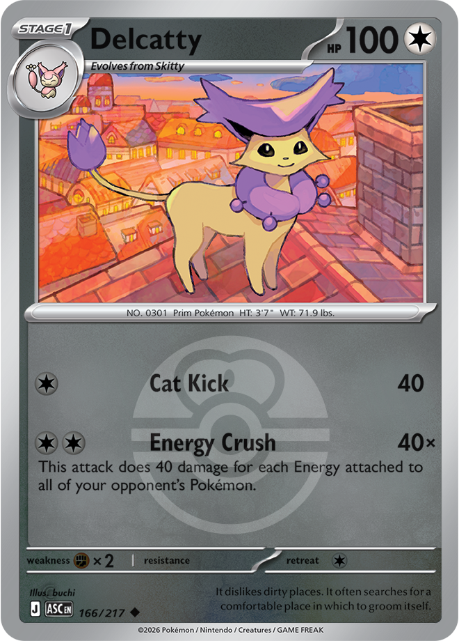 Delcatty (Love Ball) #166/217 Reverse Holo | Mega Evolution – Ascended Heroes