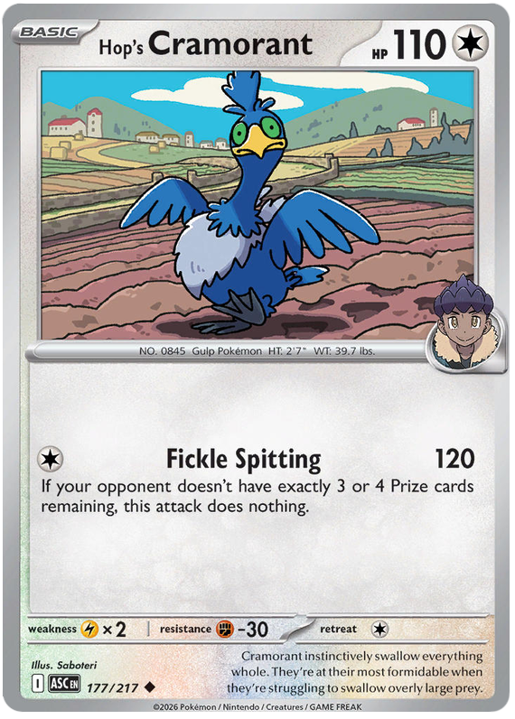 Hop's Cramorant #177/217 Uncommon | Mega Evolution – Ascended Heroes