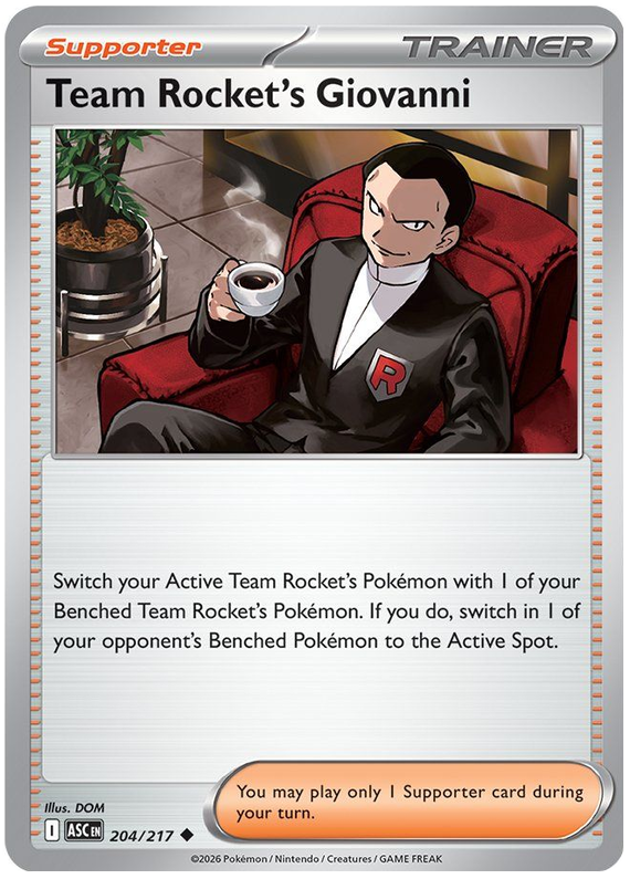 Team Rocket's Giovanni #204/217 Uncommon | Mega Evolution – Ascended Heroes