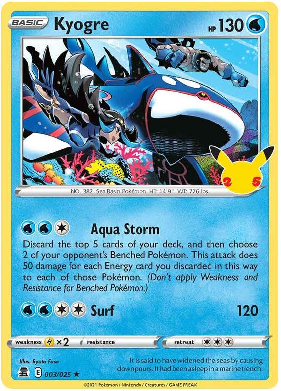 Kyogre #003/025 Holo Rare | Celebrations