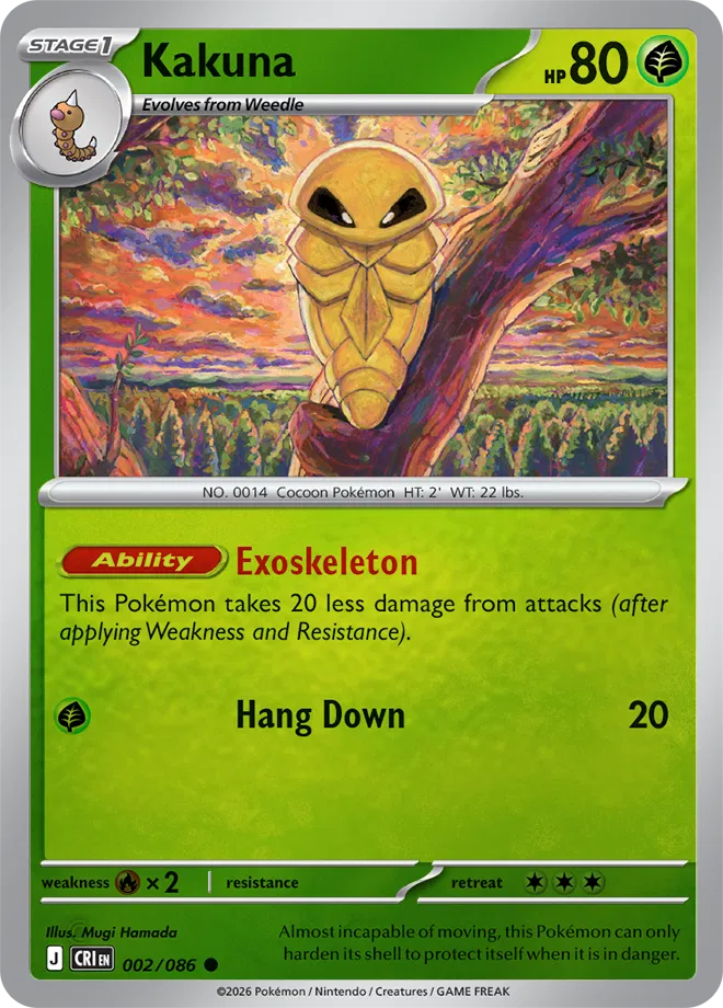 Kakuna #002/086 Reverse Holo | Mega Evolution – Chaos Rising