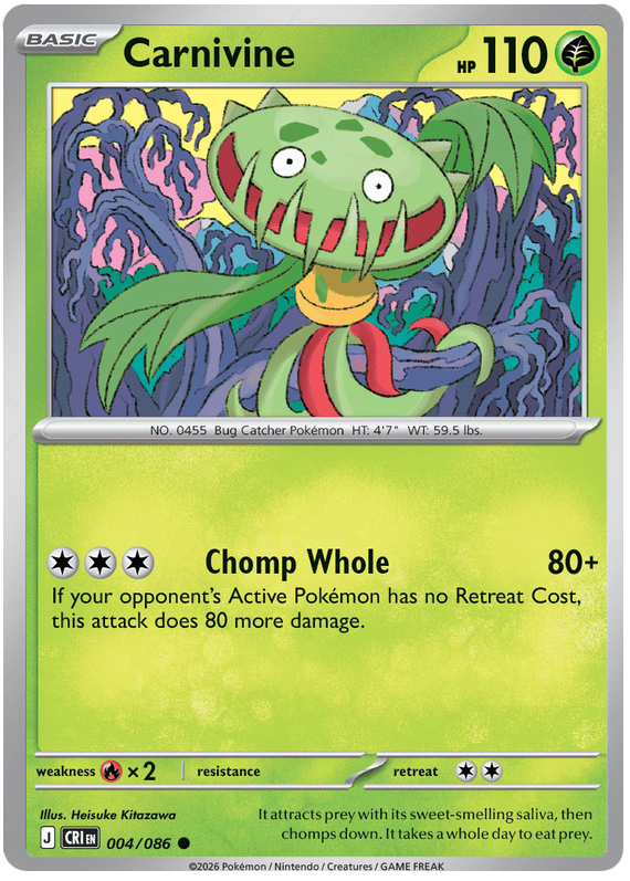 Carnivine #004/086 Common | Mega Evolution – Chaos Rising
