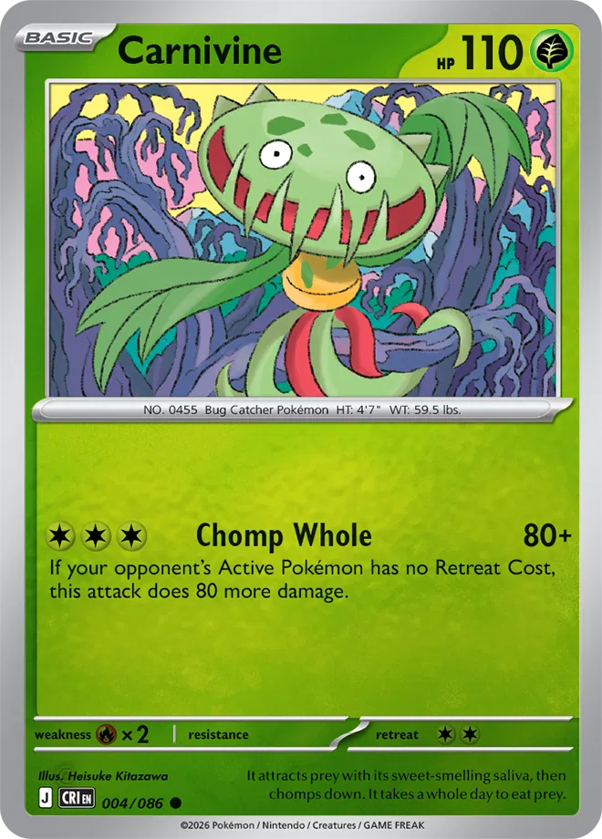 Carnivine #004/086 Reverse Holo | Mega Evolution – Chaos Rising