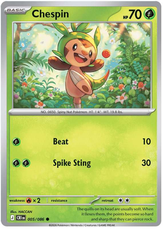 Chespin #005/086 Common | Mega Evolution – Chaos Rising