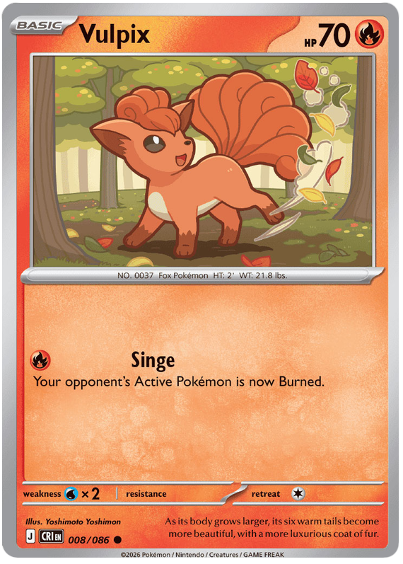Vulpix #008/086 Common | Mega Evolution – Chaos Rising