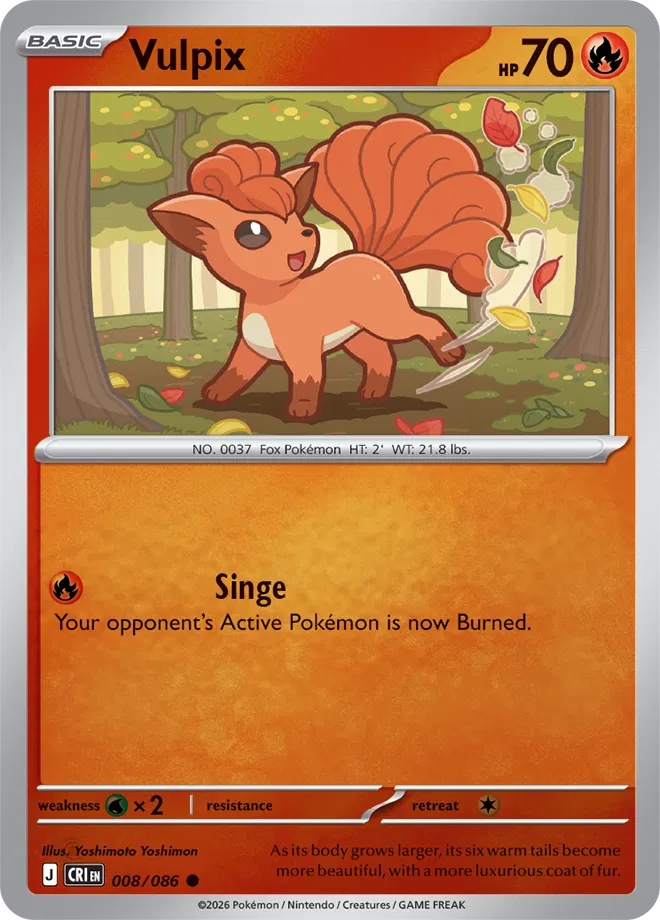 Vulpix #008/086 Reverse Holo | Mega Evolution – Chaos Rising