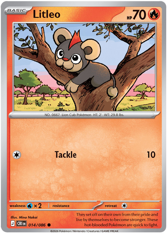 Litleo #014/086 Common | Mega Evolution – Chaos Rising